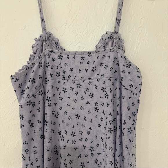 Vintage Y2K Lavender Floral Hippie Rose Mini Dress - Picture 5 of 6